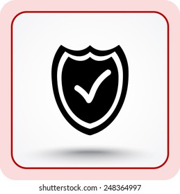 Shield sign icons, vector illustration. Flat design style