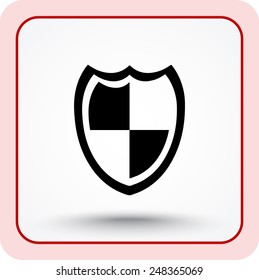 Shield sign icons, vector illustration. Flat design style