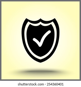 Shield sign icons, vector illustration. Flat design style