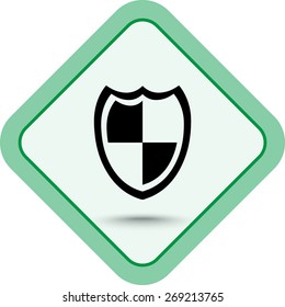 Shield sign icons, vector illustration. Flat design style