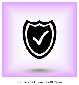 Shield sign icons, vector illustration. Flat design style