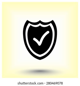 Shield sign icons, vector illustration. Flat design style