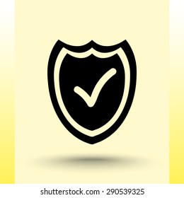 Shield sign icons, vector illustration. Flat design style
