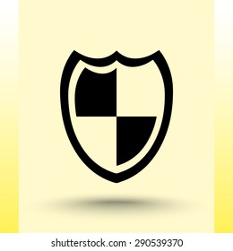 Shield sign icons, vector illustration. Flat design style