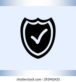 Shield sign icons, vector illustration. Flat design style