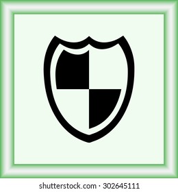 Shield sign icons, vector illustration. Flat design style