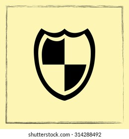Shield sign icons, vector illustration. Flat design style