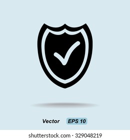 Shield sign icons, vector illustration. Flat design style