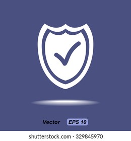 Shield sign icons, vector illustration. Flat design style