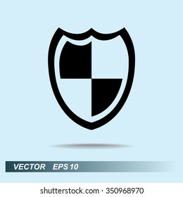 Shield sign icons, vector illustration. Flat design style