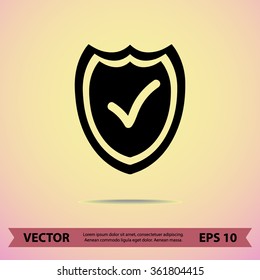 Shield sign icons, vector illustration. Flat design style