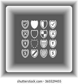 Shield sign icons, vector illustration. Flat design style