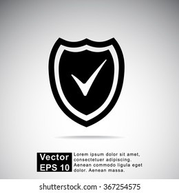 Shield sign icons, vector illustration. Flat design style