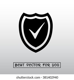 Shield sign icons, vector illustration. Flat design style