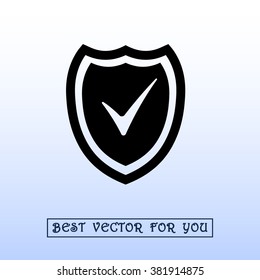Shield sign icons, vector illustration. Flat design style