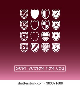 Shield sign icons, vector illustration. Flat design style