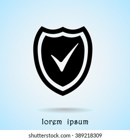Shield sign icons, vector illustration. Flat design style