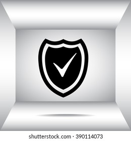 Shield sign icons, vector illustration. Flat design style