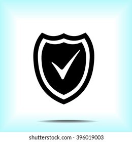 Shield sign icons, vector illustration. Flat design style