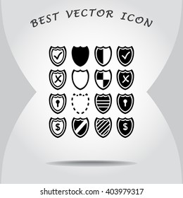 Shield sign icons, vector illustration. Flat design style