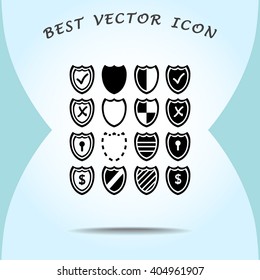 Shield sign icons, vector illustration. Flat design style