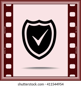 Shield sign icons, vector illustration. Flat design style
