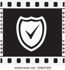 Shield sign icons, vector illustration. Flat design style