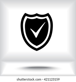 Shield sign icons, vector illustration. Flat design style