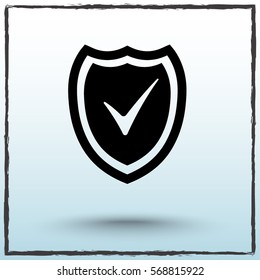 Shield sign icons, vector illustration. Flat design style