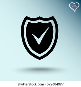 Shield sign icons, vector illustration. Flat design style