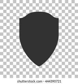 Shield sign illustration. Dark gray icon on transparent background.