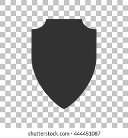 Shield sign illustration. Dark gray icon on transparent background.