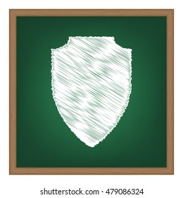 Shield sign illustration. Flat style black icon on white.