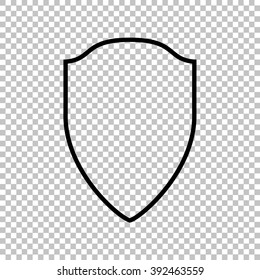 Shield sign. Line icon on transparent background