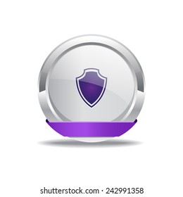 Shield Sign Purple Vector Icon Button