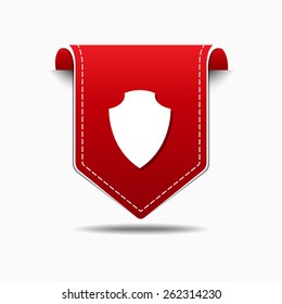 Shield Sign Red Vector Icon Design