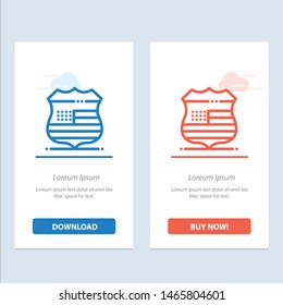 Shield, Sign, Usa, Security  Blue and Red Download and Buy Now web Widget Card Template. Vector Icon Template background