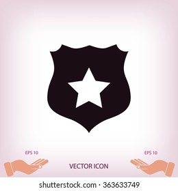 Shield sign vector icon
