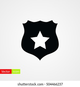 Shield sign vector icon, flat design best vector icon