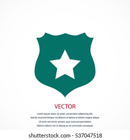 Shield sign vector icon, flat design best vector icon