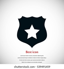 Shield sign vector icon, flat design best vector icon