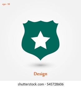 Shield sign vector icon, flat design best vector icon