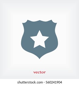 Shield sign vector icon, flat design best vector icon