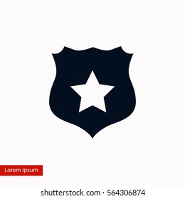 Shield sign vector icon, flat design best vector icon