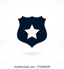 Shield sign vector icon, flat design best vector icon