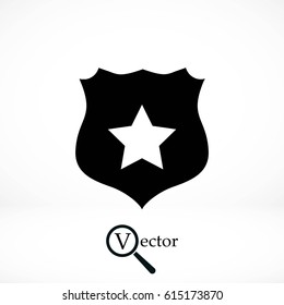 Shield sign vector icon, flat design best vector icon