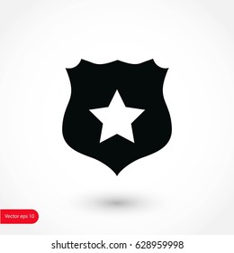 Shield sign vector icon, flat design best vector icon