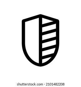 Signo Escudo, icono vector aislado en fondo blanco.