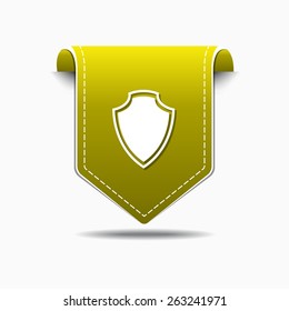 Shield Sign Yellow Vector Icon Design
