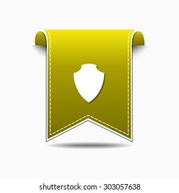 Shield Sign Yellow Vector Icon Design